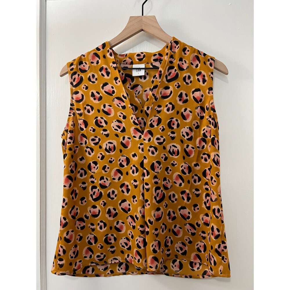 Cabi Women's Prowl Leopard Print Sleeveless Blouse Top Style 3792 Size S